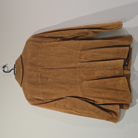 Retro 90's Guillaume Tan/Camel Suede Women's Blazer/Jacket With Paisley Lining - Picture 8 of 13